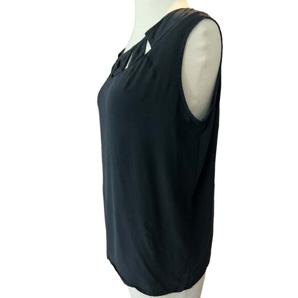 Medium EJ Harper Black Silk Sleeveless Blouse - G - Picture 2 of 4
